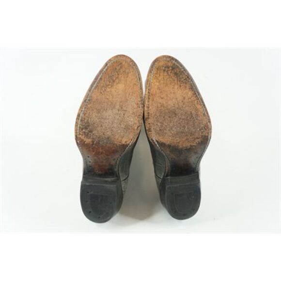 Double H Leather Cowboy Boots grey  cowgirl western sz. 7 embroidered pull on - Picture 10 of 14